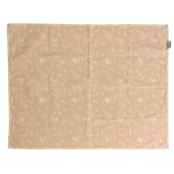 Peacock Alley Bird Print Baby Girls Blanket Pink & White Cotton Made In Portugal - Picture 6 of 8